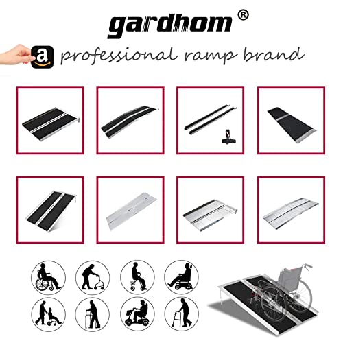 Wheelchair Ramps 10FT, gardhom 600lbs Capacity Wide 28.3” Folding Threshold R...