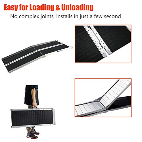 Wheelchair Ramps 10FT, gardhom 600lbs Capacity Wide 28.3” Folding Threshold R...