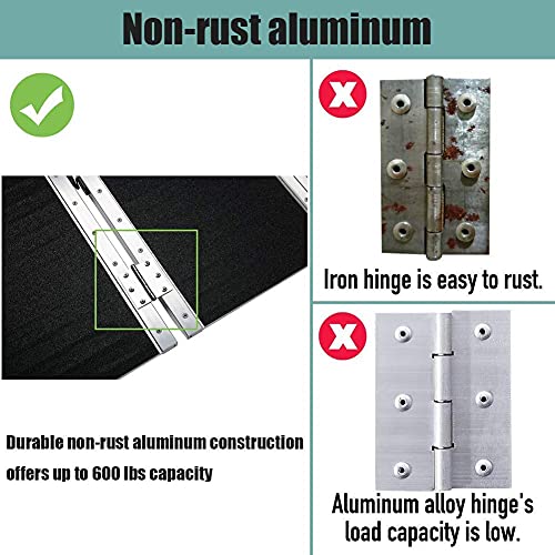 Wheelchair Ramps 4FT, gardhom Extra Wide 31.3” Folding Portable Aluminum Thre...