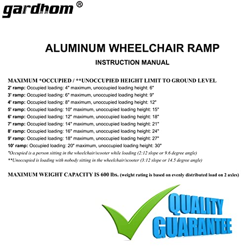 Wheelchair Ramps 4FT, gardhom Extra Wide 31.3” Folding Portable Aluminum Thre...