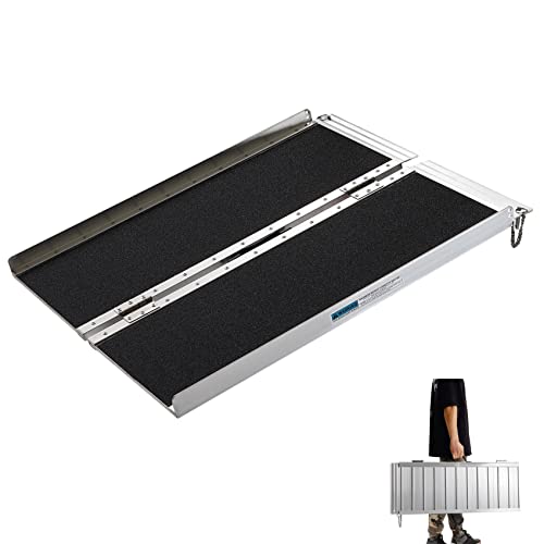 Wheelchair Ramps 4FT, gardhom Extra Wide 31.3” Folding Portable Aluminum Thre...
