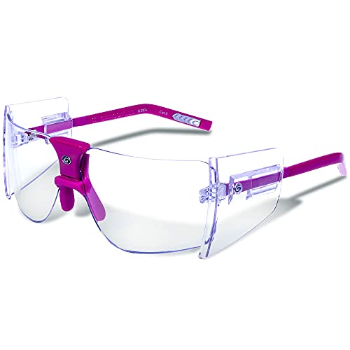 Gargoyles Performance Eyewear Men's 85's Shield Sunglasses, Fuchsia Frame/Cle...