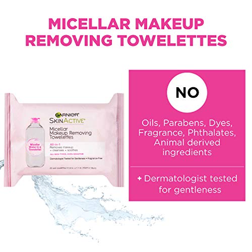 Makeup Remover Micellar Cleansing Wipes, Gentle for all Skin Types by Garnier...