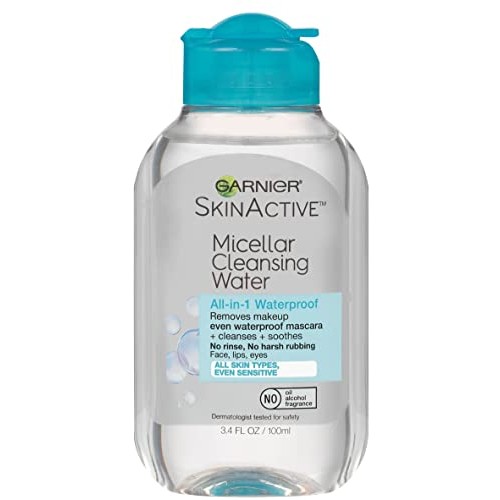Garnier SkinActive Micellar Cleansing Water, For Waterproof Makeup, 3.4 Fl Oz