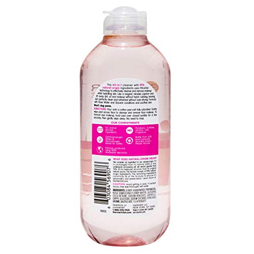 Garnier SkinActive Micellar Cleansing Water with Rose Water and Glycerin, All...