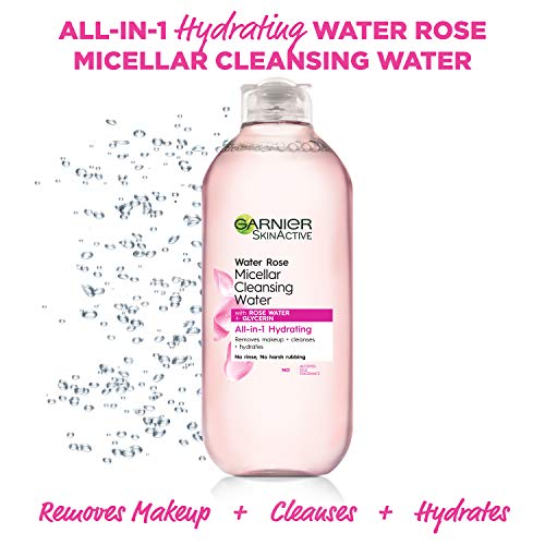 Garnier SkinActive Micellar Cleansing Water with Rose Water and Glycerin, All...