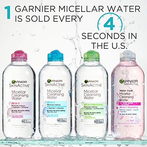 Garnier SkinActive Micellar Cleansing Water with Rose Water and Glycerin, All...