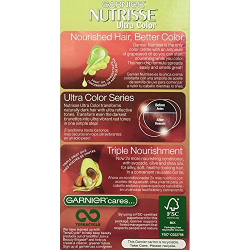 Garnier Nutrisse Ultra Color Nourishing Permanent Hair Cream, R2 Medium Inten...