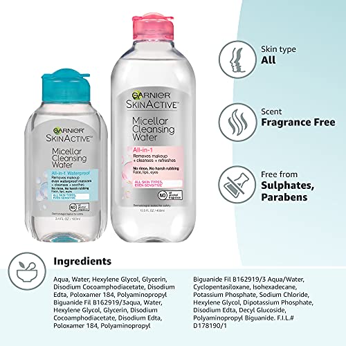 Garnier SkinActive Micellar Cleansing Water, For All Skin Types, 13.5 Fl Oz