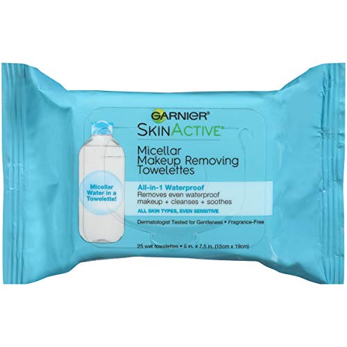 Makeup Remover Face Wipes for Waterproof Makeup by Garnier SkinActive Micella...