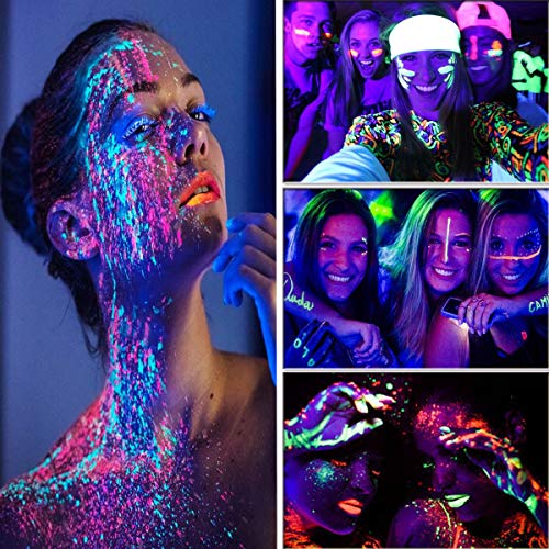 GARYOB Glow in Dark Face Body Paint UV Blacklight Neon Fluorescent 0.34oz Set...