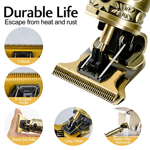 Professional Hair Clippers for Men Zero Gapped Hair Trimmer Cordless T Blade ...