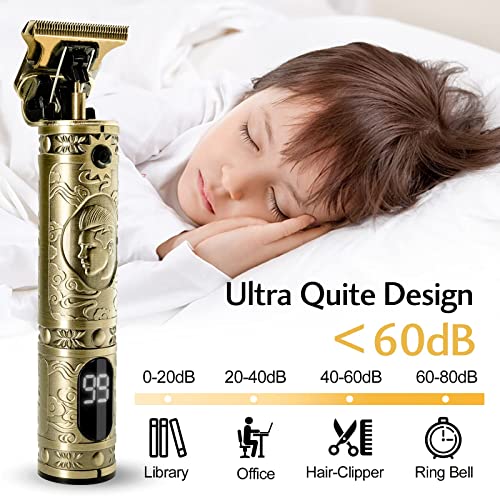 Professional Hair Clippers for Men Zero Gapped Hair Trimmer Cordless T Blade ...