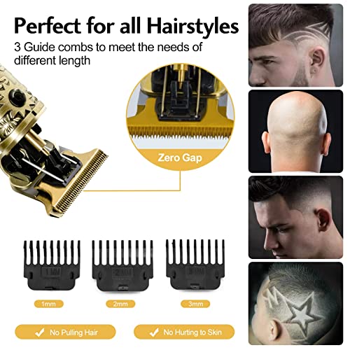 Professional Hair Clippers for Men Zero Gapped Hair Trimmer Cordless T Blade ...