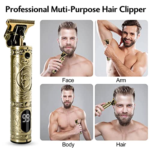 Professional Hair Clippers for Men Zero Gapped Hair Trimmer Cordless T Blade ...
