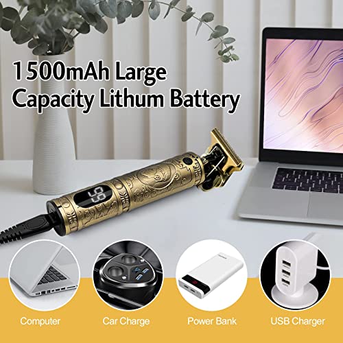 Professional Hair Clippers for Men Zero Gapped Hair Trimmer Cordless T Blade ...