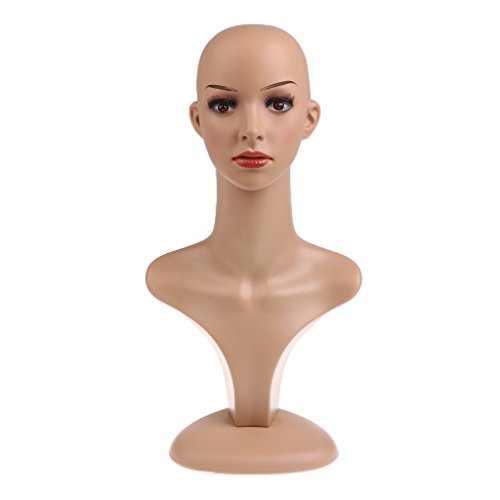 gazechimp Bald Mannequin Head Female Professional Cosmetology for Wig Making,...