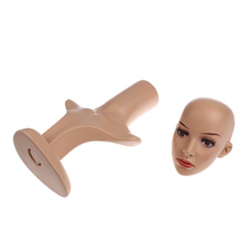 gazechimp Bald Mannequin Head Female Professional Cosmetology for Wig Making,...