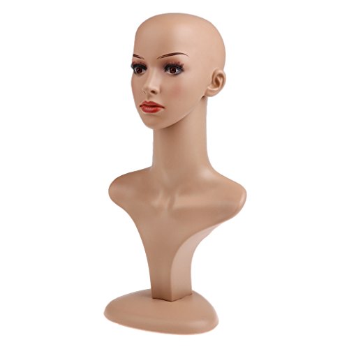 gazechimp Bald Mannequin Head Female Professional Cosmetology for Wig Making,...