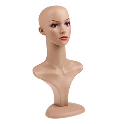 gazechimp Bald Mannequin Head Female Professional Cosmetology for Wig Making,...