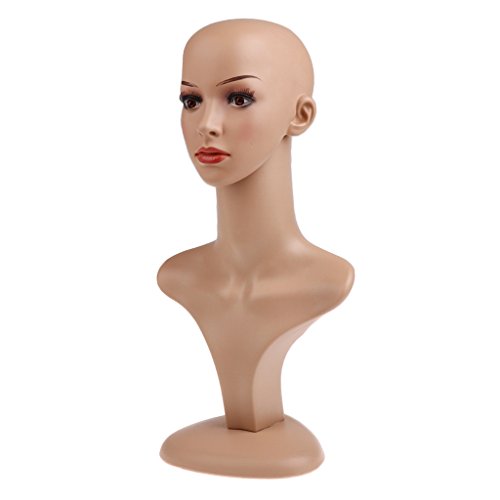 gazechimp Bald Mannequin Head Female Professional Cosmetology for Wig Making,...