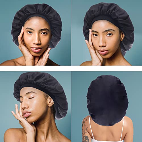 GBS Double Layer Silky Satin Bonnet for Women Hair Care with Soft Adjustable ...