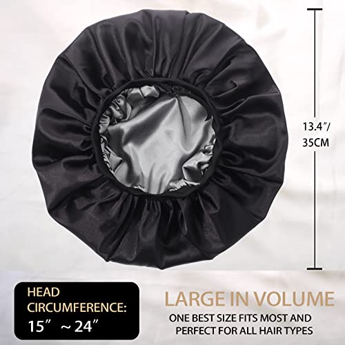 GBS Double Layer Silky Satin Bonnet for Women Hair Care with Soft Adjustable ...