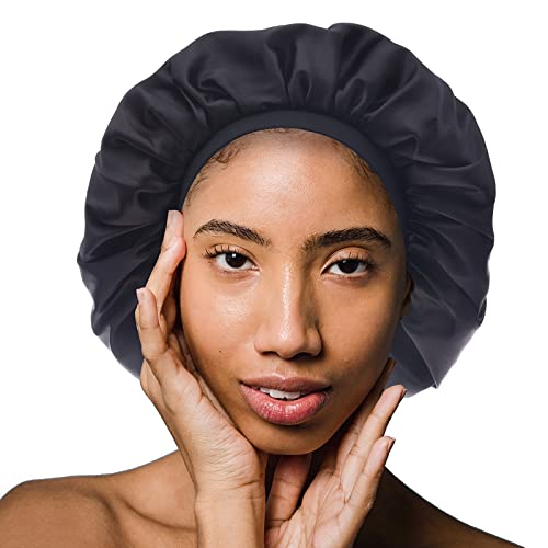 GBS Double Layer Silky Satin Bonnet for Women Hair Care with Soft Adjustable ...