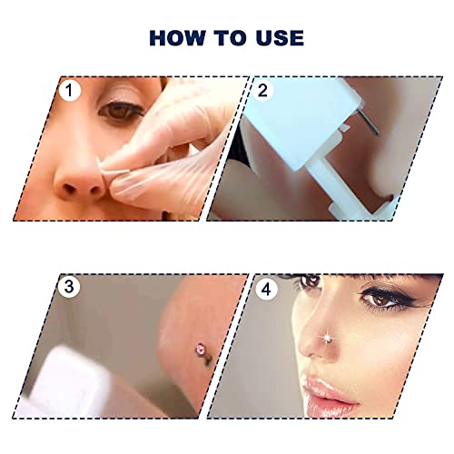 2 Pack Nose Piercing Kit, GCHSSS Disposable Safe Sterile Piercing Unit For Se...