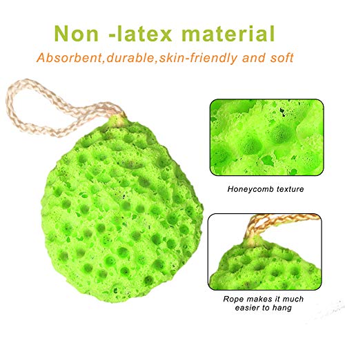 3 Pack Natural Bath Sponges, Loofah Shower Sponge Body Scrubber Exfoliating C...