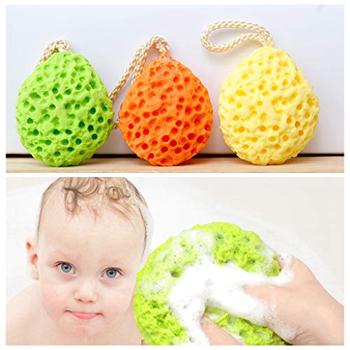 3 Pack Natural Bath Sponges, Loofah Shower Sponge Body Scrubber Exfoliating C...