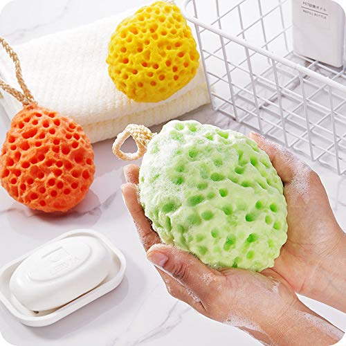 3 Pack Natural Bath Sponges, Loofah Shower Sponge Body Scrubber Exfoliating C...