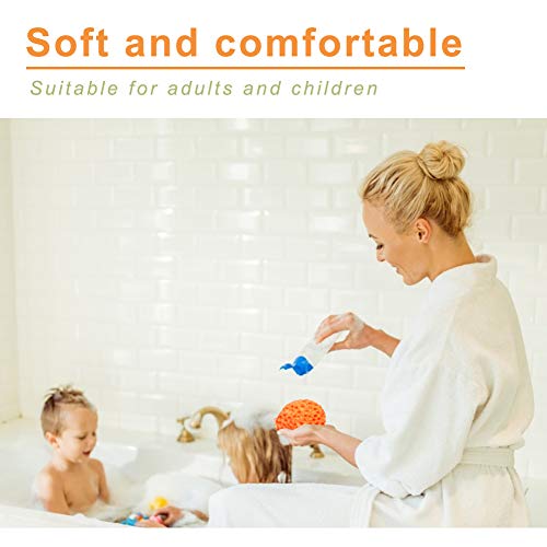 3 Pack Natural Bath Sponges, Loofah Shower Sponge Body Scrubber Exfoliating C...