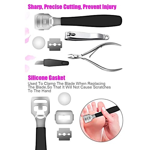 Professional Pedicure Tools Set, 23 in 1 Stainless Steel Foot Care Kit Foot R...