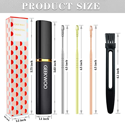 Ear Pick Earwax Removal Kit, 3pcs Spiral Massage Ear Pick Ear Canal Cleaner S...