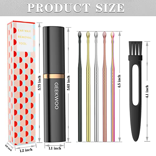 Ear Pick Earwax Removal Kit, 5pcs Spiral Massage Ear Pick Ear Canal Cleaner S...