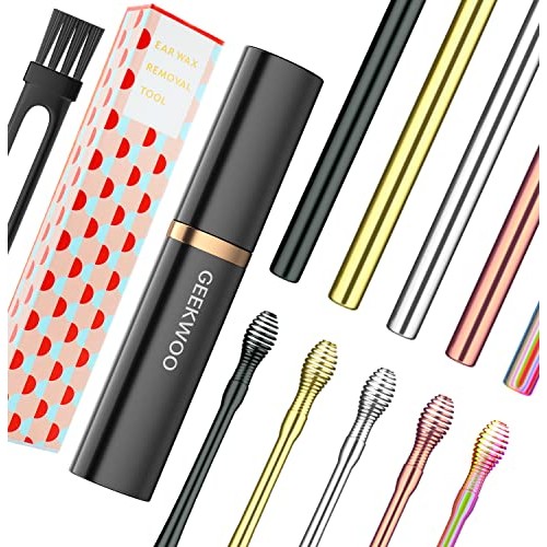 Ear Pick Earwax Removal Kit, 5pcs Spiral Massage Ear Pick Ear Canal Cleaner S...