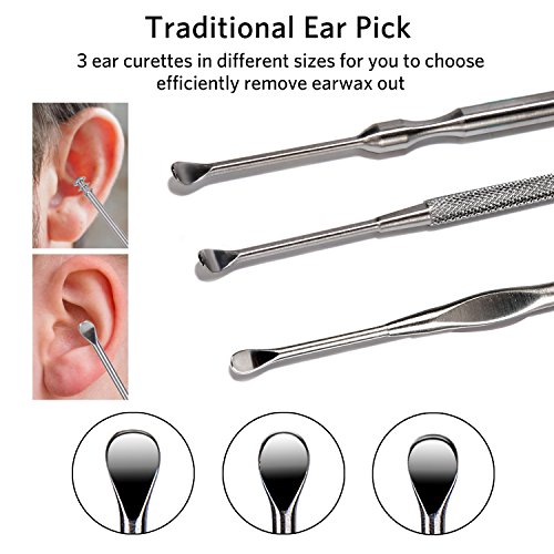 3PCS Ear Pick Earwax Removal Kit, Geengle Ear Care Set, Premium Stainless Ste...