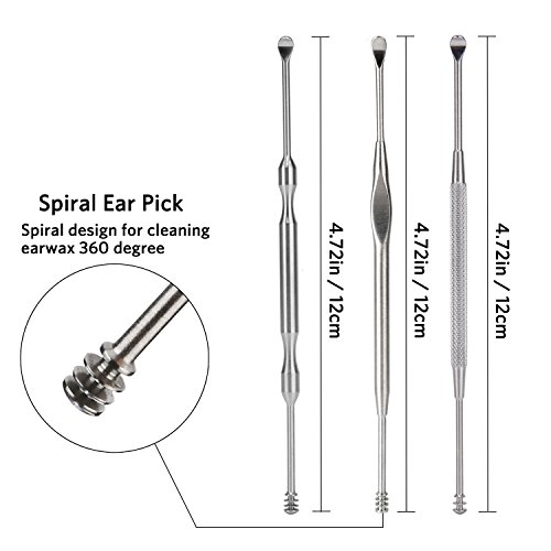 3PCS Ear Pick Earwax Removal Kit, Geengle Ear Care Set, Premium Stainless Ste...