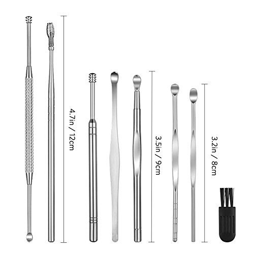 8 Pcs Ear Pick Earwax Removal Kit, Geengle Ear Cleansing Tool Set, Ear Curett...
