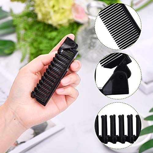 10 Pieces Portable Travel Folding Comb and Brush Combo Compact Foldable Hair ...