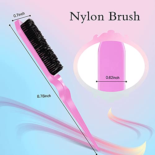 3 Pcs Slick Brush Set Bristle Hair Brush Teasing Comb Edge Hair Brush Groomin...