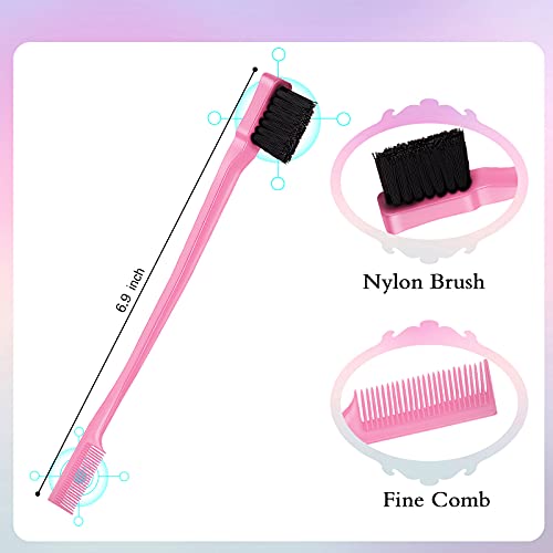 3 Pcs Slick Brush Set Bristle Hair Brush Teasing Comb Edge Hair Brush Groomin...