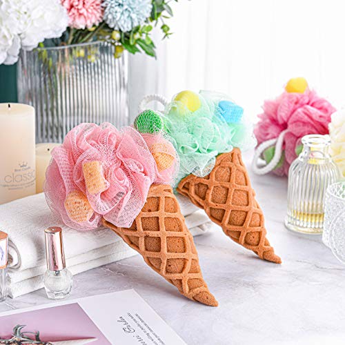 4 Pieces Kids Bath Shower Sponge Cream Bath Sponge Body Scrubber Exfoliating ...