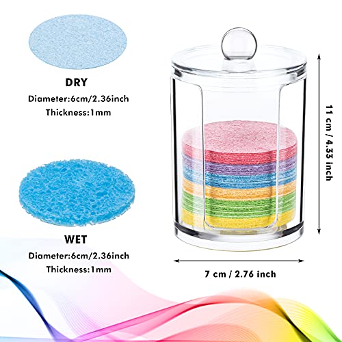 50 Pieces Compressed Natural Facial Sponges Round Soft Face Exfoliator Cleans...