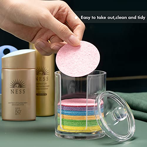 50 Pieces Compressed Natural Facial Sponges Round Soft Face Exfoliator Cleans...