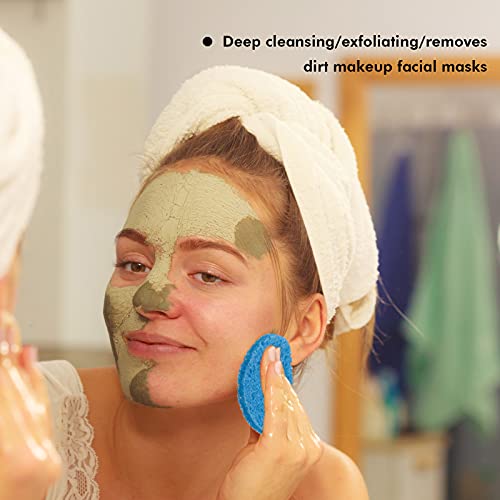 50 Pieces Compressed Natural Facial Sponges Round Soft Face Exfoliator Cleans...