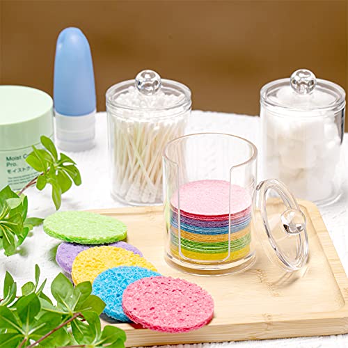 50 Pieces Compressed Natural Facial Sponges Round Soft Face Exfoliator Cleans...