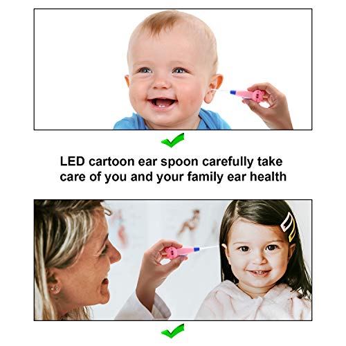 Earwax Remover Tool - 4 Pieces LED Earwax Spoon Safe Ear Pick Spoon and Stain...