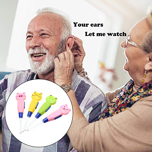 Earwax Remover Tool - 4 Pieces LED Earwax Spoon Safe Ear Pick Spoon and Stain...